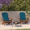 Flash Furniture Teak Adirondack Chairs with Teal Cushions, 2PK 2-JJ-C14501-CSNTL-TEAK-GG - alternate 1